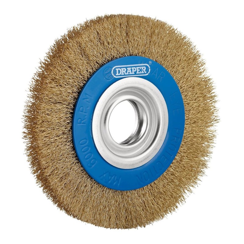 Draper 08066 Brassed Steel Bench Grinder Wire Wheel Brush, 150
