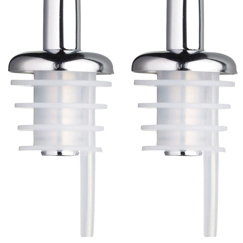KitchenCraft Oil Pourer Set with Freeflow Spouts and Caps, Metal,