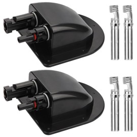 BNGXR Roof Feed-Out, Pack of 2 IP68 Waterproof ABS Solar Double Cable Grommet Solar Panel Junction Box for Solar Satellite Air Conditioning Motorhome Caravan Boat (Black)