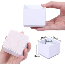 Ezprotekt Bed Risers Heavy Duty Furniture Risers for Sofa Table Couch Lift Height of 1.2 Inches, Bottom Pad Protect Floors, Solid Steel Offer Strong Support, Set of 4 Square White