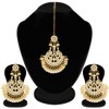 Aheli Indian Wedding Kundan Pearl Maang Tikka con pendiente Set