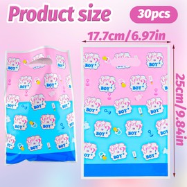 30 Pcs Baby Girls Boys Baby Shower Gender Reveal Gift Bags with handles,Reusable Snack Treat Goody Candy Bag - Gender Reveal Theme Party Favor Bags Party Supplie