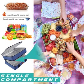 Uoxfill Lunch Bag Insulated Thermal Food Carrier Insulated Double Decker Casserole Carrier for Hot or Cold Food,Insulated Tote Bag for Potluck Cookouts Picnic,Lasagna Holder
