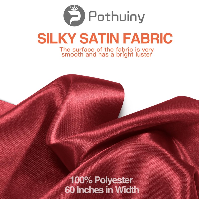 P Pothuiny 60 Inch Wide Maroon Satin Fabric by The