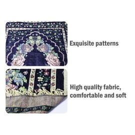 Hitopin 1 Piece Prayer Mat, Prayer Mat Islam, Prayer Mat Islamic, Muslim Prayer Rug, Soft Prayer Carpet, for Ramadan Islamic Muslim Prayer, Great Gift for Family, Friends (Dark Blue)