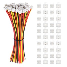 Lyeteung 40 Sets JST 2.0 PH 3 Pin Connectors, Mini Micro JST 2.0 mm 3-Pin Connector with 150 mm 22AWG Cable & Female