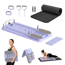 Pilates Board, Foldable Pilates Reformer Set for Home, Multifunctional Portable Pilates Reformer Board, Pilates Machine for Home, Pilates Equipment, Pilates Board Kit with Yoga Mat and Timer