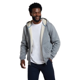 Mountain Warehouse Dalton Mens Borg Lined Hoodie - Fleece Lining, Adjustable Hood, Zipped closure, Kangaroo Pocket Top - Best for Autumn Outdoors, Winter, Walking Grey XXS