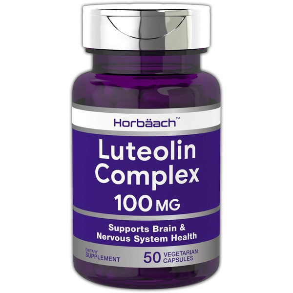 Luteolin Complex with Rutin 100mg | 50 Capsules | Brain and Nervous System Supplement | Vegetarian, Non-GMO & Gluten Free | by Horbaach