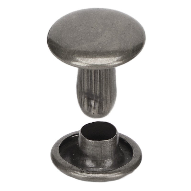 500 Sets Leather Rivets 8x8mm Electroplating Process High Hardness Iron