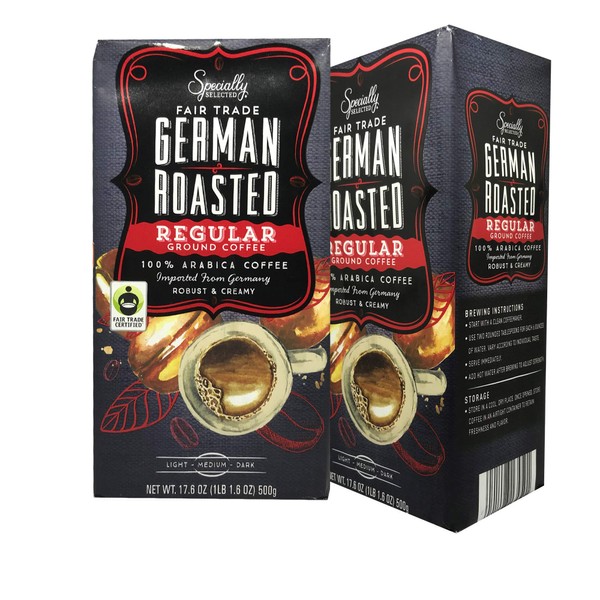 Barissimo German Roasted Vacuum Pack Regular Ground Coffee Fair Trade (German Regular Roast, 2 Count)