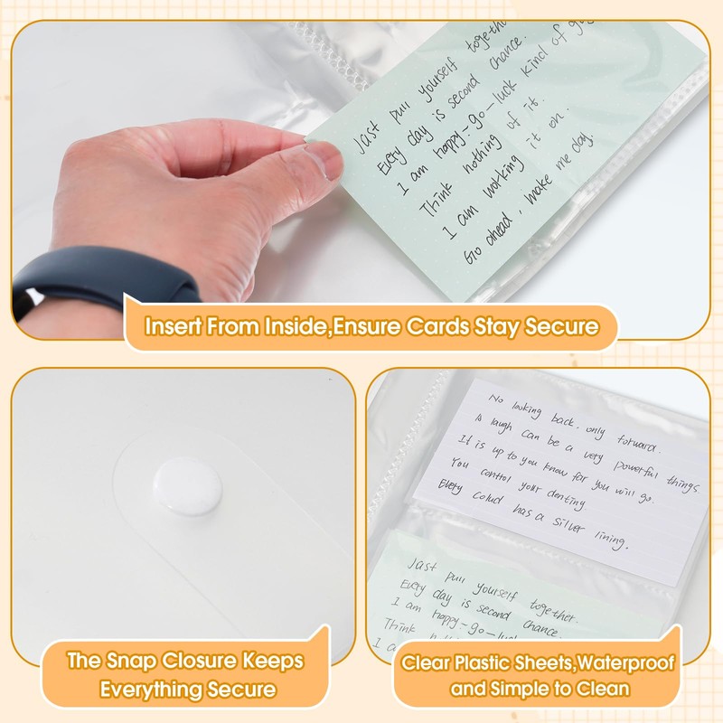 3x5 Index Card Holder Organizer, 50 Sheets, Stores Up to