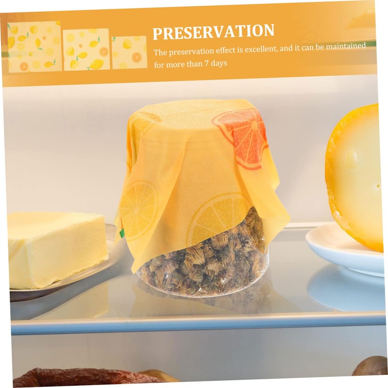 Baluue 3pcs Reusable Beeswax Wraps for Food Storage Organic Biodegradable