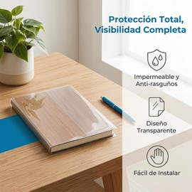 CALLARON 3 Piezas Cubiertas Protectores de Libros de PVC Transparente Fundas Plásticas para Libros Cuadernos y Álbumes Película Protectora Resistente e Impermeable