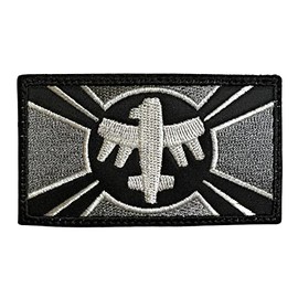 Almost SGT Starship Troopers Federal Flag Patch Black/Grey - Funny Tactical Morale Embroidered Patch Hook Fastener Backing