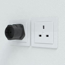 CABLEPELADO European Plug to UK Plug Adapter | Travel Plug Adapter | Type C to Type G | Black (x1)