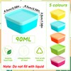 saerryor 15Pc Small Food Containers with Lids, 90ML Plastic Snack