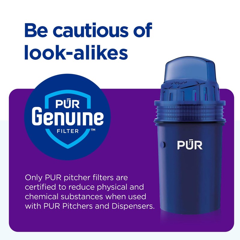 PUR Water Pitcher & Dispenser Replacement Filter 4-Pack, Genuine PUR