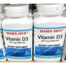 Trader Joe's 2 X Trader Joe's Vitamin D3 125 mcg (5000) 90 Softgels