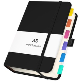 Yarotm A5 Notebook Plain - PU Leather Notebook A5-14x21cm Black Notepad Hardcover - 100g/m² Plain Paper Notebook - A5 Notebooks 360 Pages Blank Notepads Travel Journal Planner