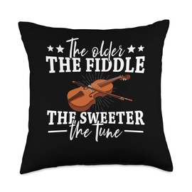 The older the fiddle viola string instrument fiddle player Throw Pillow
