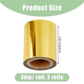 SUPERFINDINGS 2 Rolls Hot Foil Embossing Paper Golden Hot Foil Transfer Sheets 30 x 0.05 m Heat Transfer Foil Paper for Card Making Crafts Scrapbooking Paper Crafts