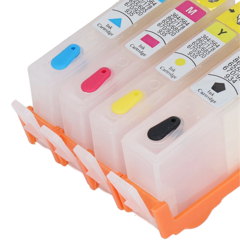 4 Pcs Ink Cartridge Black Blue Magenta Yellow Permanent Chip