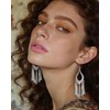 Teppdfann Silver Boho Chandelier Earrings Intricate Bohemian Earrings with Filigree