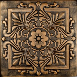 À LA MAISON CEILINGS R14 Victorian Foam Glue-up Ceiling Tile (21.6 sq. ft./Case), Pack of 8, Antique Gold