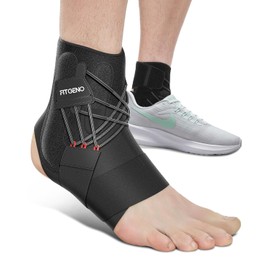 Fit Geno Ankle Brace for Sprained Ankles – Adjustable Ankle Stabilizer with Quick-Release Straps, Breathable Support for Men & Women – Reduces Swelling, Speeds Recovery (Right, XL/XXL)