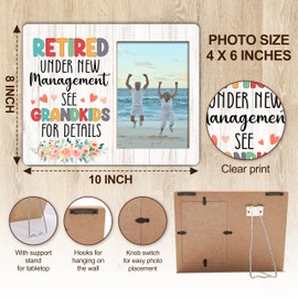 Retirement Gifts For Women, Retired Under New Management See Grandkids Picture Frame, Happy Retirement Gifts For Grandma From Grandkids, Funny Retirement Gifts For Birthday Christmas Mothers Day -22