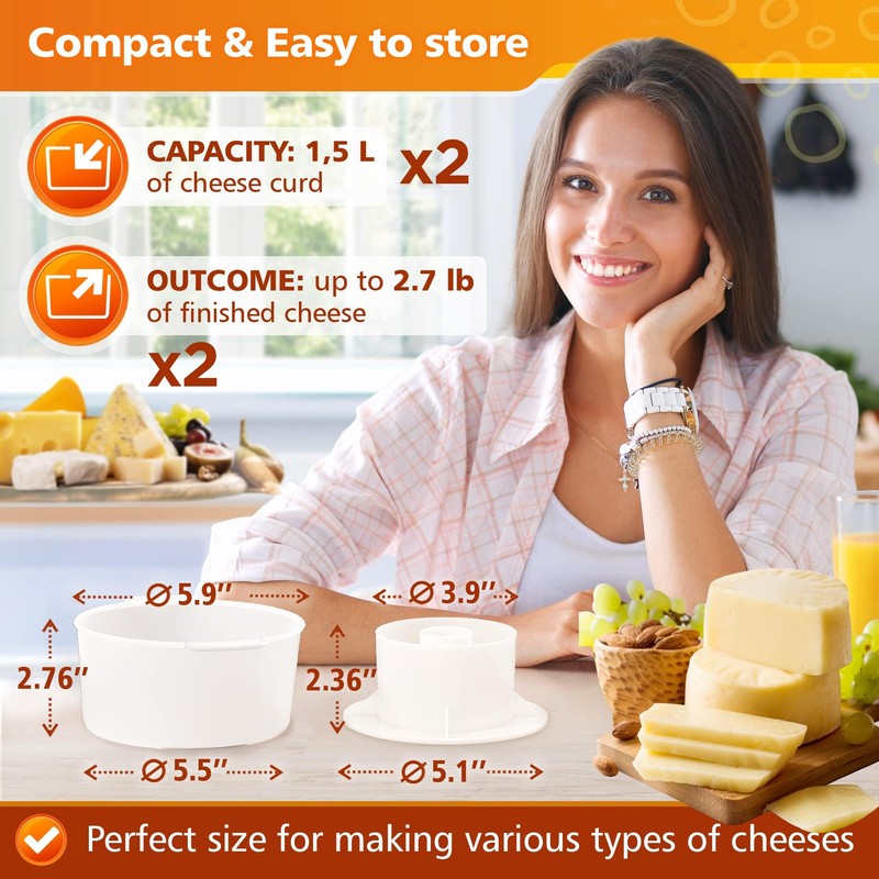 Cheese Mold – Cheese Making Kit 2 pcs – Cheesemaking