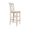 IC International Concepts Double X-Back Bar Height Stool Solid Wood,
