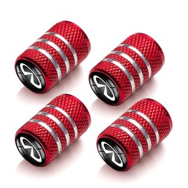 Car Tire Valve Stem Caps, Tires Air Caps Cover Corrosion Resistant Tire Valve Cap Accessory for Infiniti QX50 Q50 Q70 Q70L Q60 QX30 QX60 QX80 All ModelsWheel CapYFND_Red