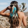 Fashband Indian Feather Headband Boho Coins Tassel Hippie Headdress Tribal