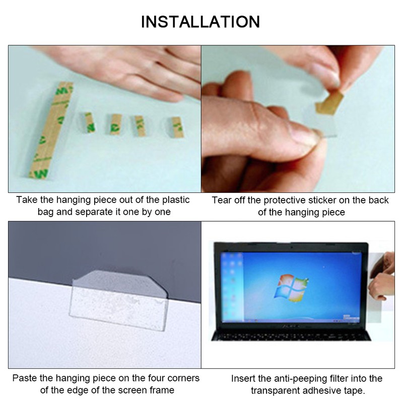 17.3in Laptop Screen Protector 16:9 AntiPeep ATM Machine Monitor Front