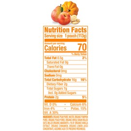 Happy Baby Organic Clearly Crafted Stage 2 Baby Food Pears, Pumpkin, Peaches & Granola, 4 Ounce Pouch (Pack of 16)
