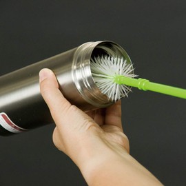 Azuma KT676 Cup Washing Brush, For Water Bottles, Total Length 14.4 inches (36.5 cm), 360 Degree Flocking, Fine Mouth Washing, Green