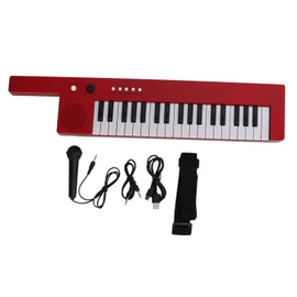 37 Key Keyboard Piano Portable Guitar Electronic Organ Mini Keytar Education Musical InstrumentBF-3755 Red
