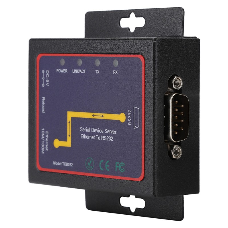 RJ45 to RS232 Single Serial Server PluG in RS‑232 to