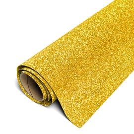 Siser Glitter HTV 20" x 5ft Roll - Iron on Heat Transfer Vinyl (Gold)