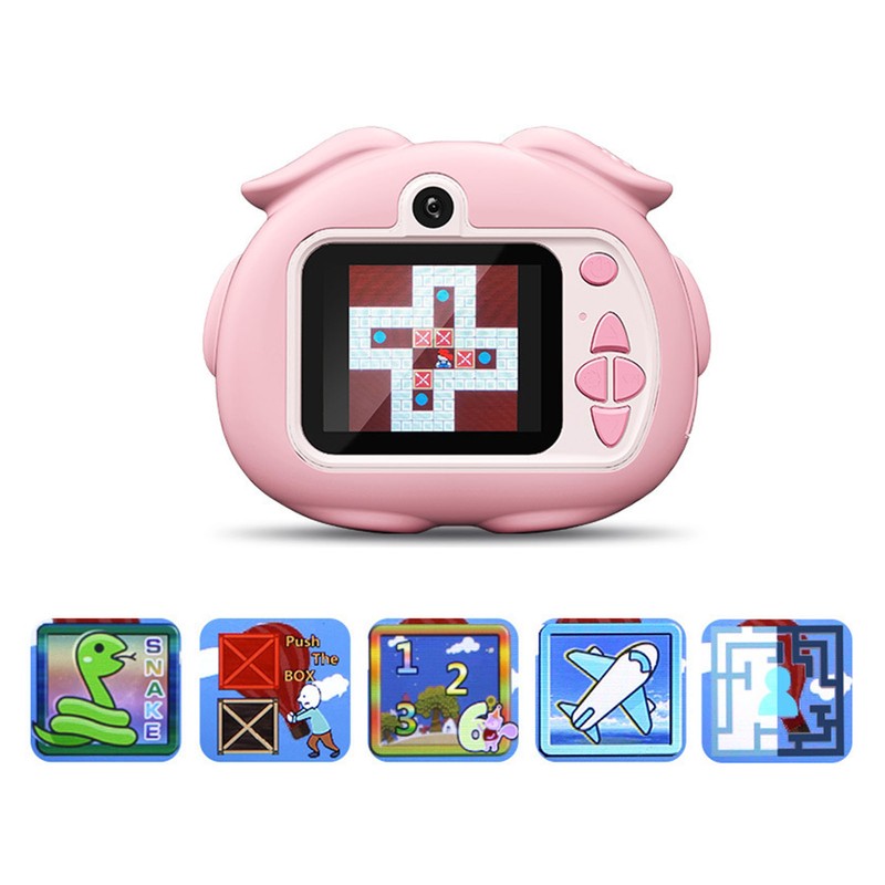 Pig Shape Children's Sports Camera 4K HD Dual Camera Eco