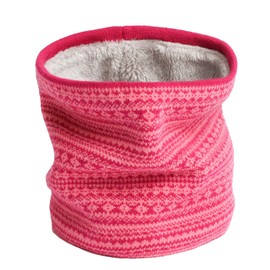 NuanSumm Winter Neck Warmer Fleece Lined Infinity Scarf thickened Windproof Dust Skiing Circle Scarf for Men's Women's Boy's (red)