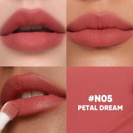 Judydoll Cushion Lip Powder Cream, Matte Lip Glaze, Smooth Lip Mud, Waterproof, Long-lasting, Not Easy to Fade, Non-stick Cup, Cosmetics, Makeup, Mothers Day Gift:_N05 Petal Dream