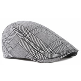 Mens Flat Cap, Flat Ivy Hat, Men's Tweed Newsboy Caps, Classic Check Berets, Duckbill Cap Adjustable, Women Berets, Accessories for Cool Girls, Vintage Winter Hats, ONE Size, Unisex Grey