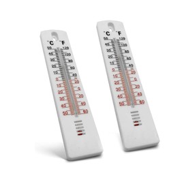 2Pcs Wall Thermometers Wall-Mounted Design Indoor and Outdoor Room Temperature Monitor Accurate Reading Wall Hanging Thermometer