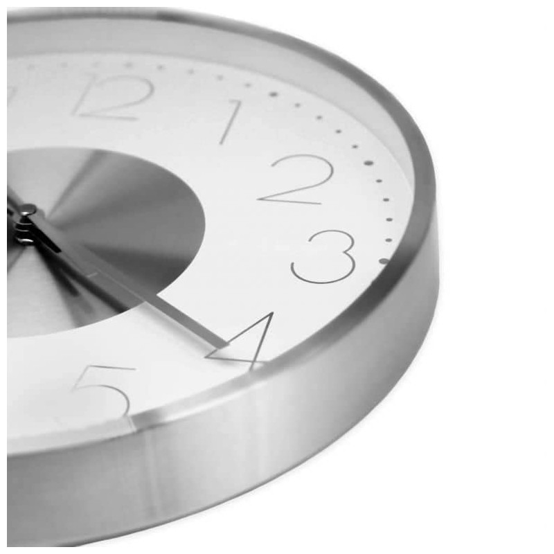 K&L Wall Art Silver Wall Clock 30 cm Diameter No
