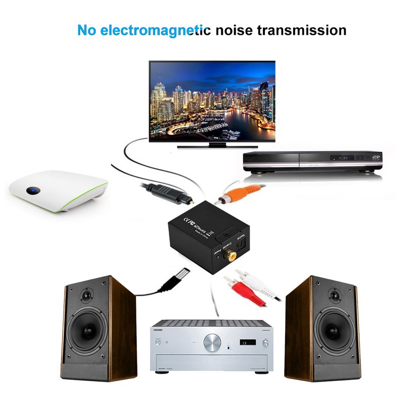 Digital Analog Audio Converter Optical Fiber to Analog Digital Audio