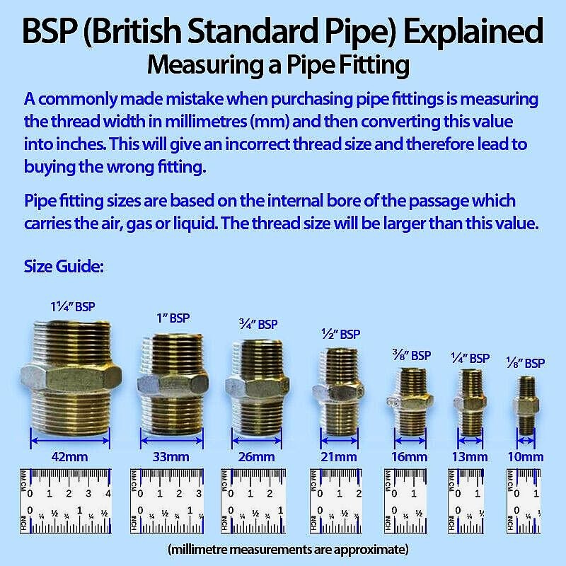 1/2" BSP Female Fitting to LPG Fulham Nozzle to 8mm