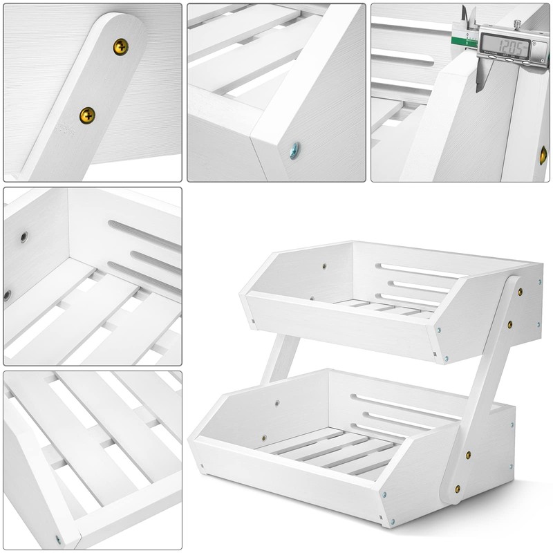 G.a HOMEFAVOR Fruit Basket for Kitchen, 2-Tier Fruit Bowl for
